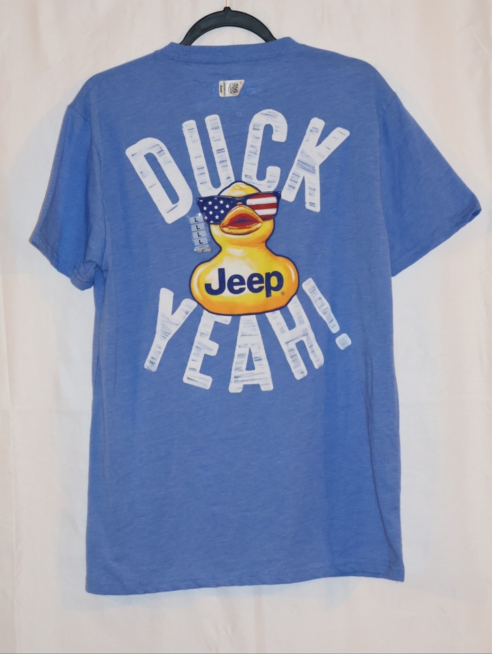 Officially Licensed Jeep-Duck Yeah Short Sleeve Crewneck Tee-Blue. Large. Unisex - Picture 3 of 5